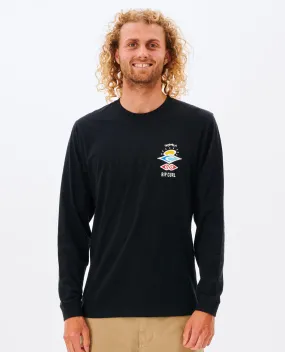 Rip Curl Mens Search Icon Long Sleeve Crew Neck T-Shirt Comfy Style