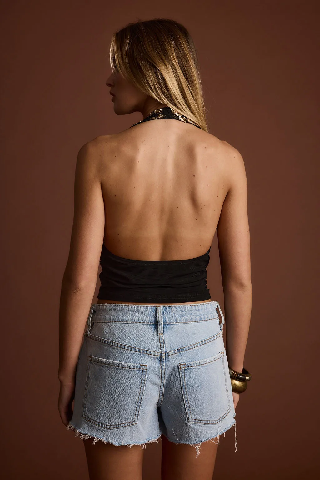 Anti Static Weave Technology BlendMaterials Solstice Gold Floral Embellished Mesh Crop Top