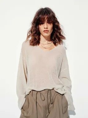 Elegant Knit Breathable Flex Lightweight Loose Knit Sweater