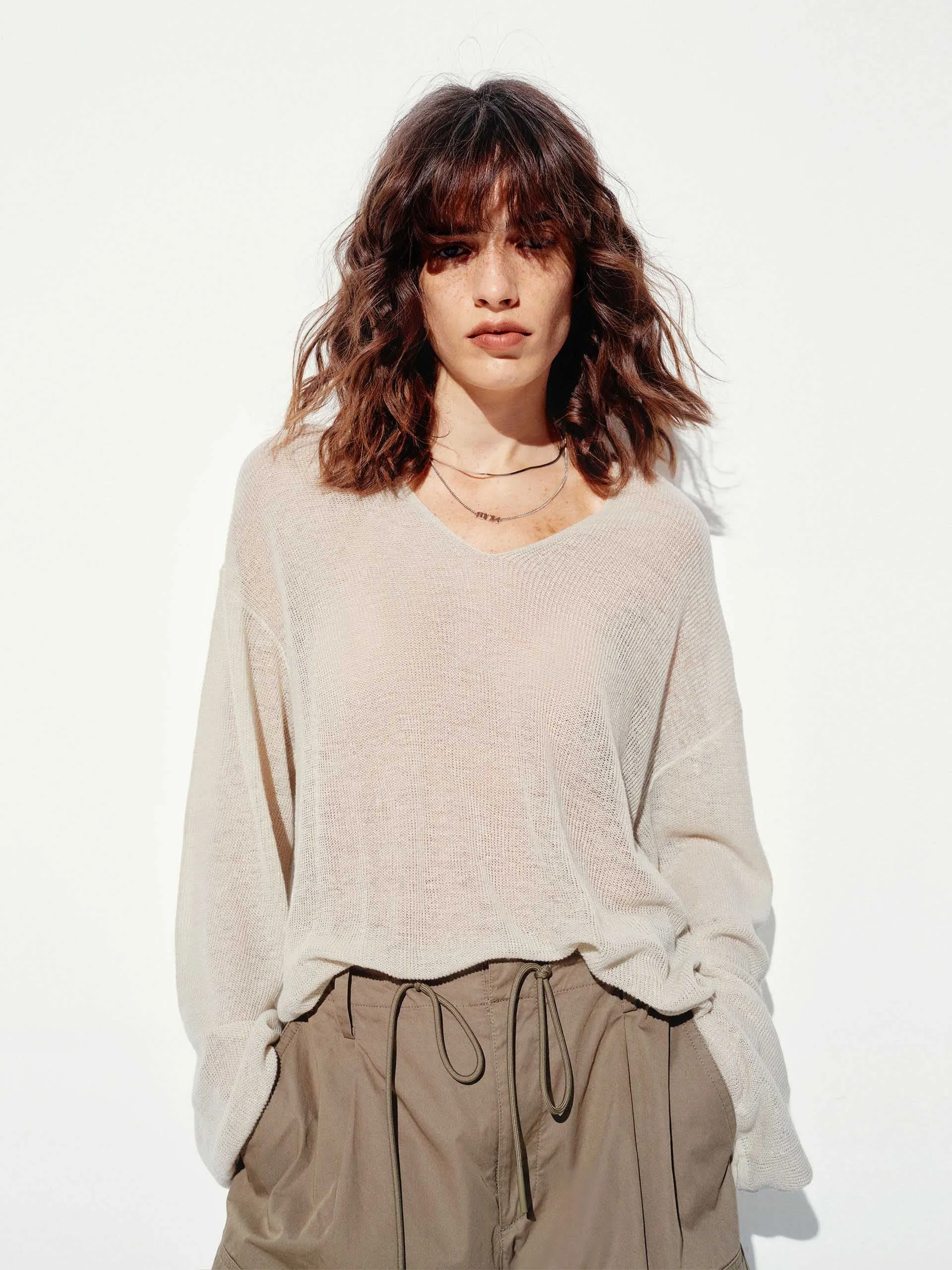 Lightweight Loose Knit Sweater Outdoor Comfort