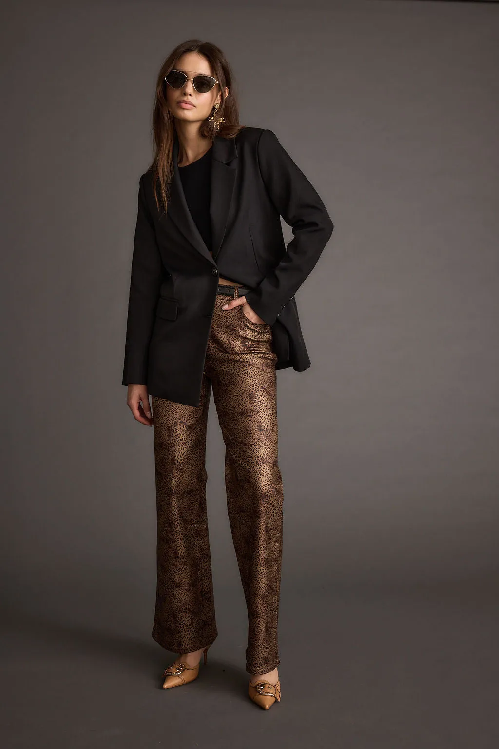 After Hours Coated Leopard Pants Everyday Ease