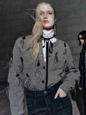 Oversized Collar Style Soft Yak Knitted Cardigan