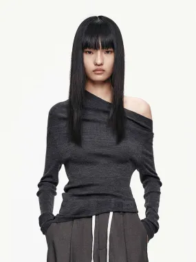 One-shoulder Wool Sweater Casual Flex