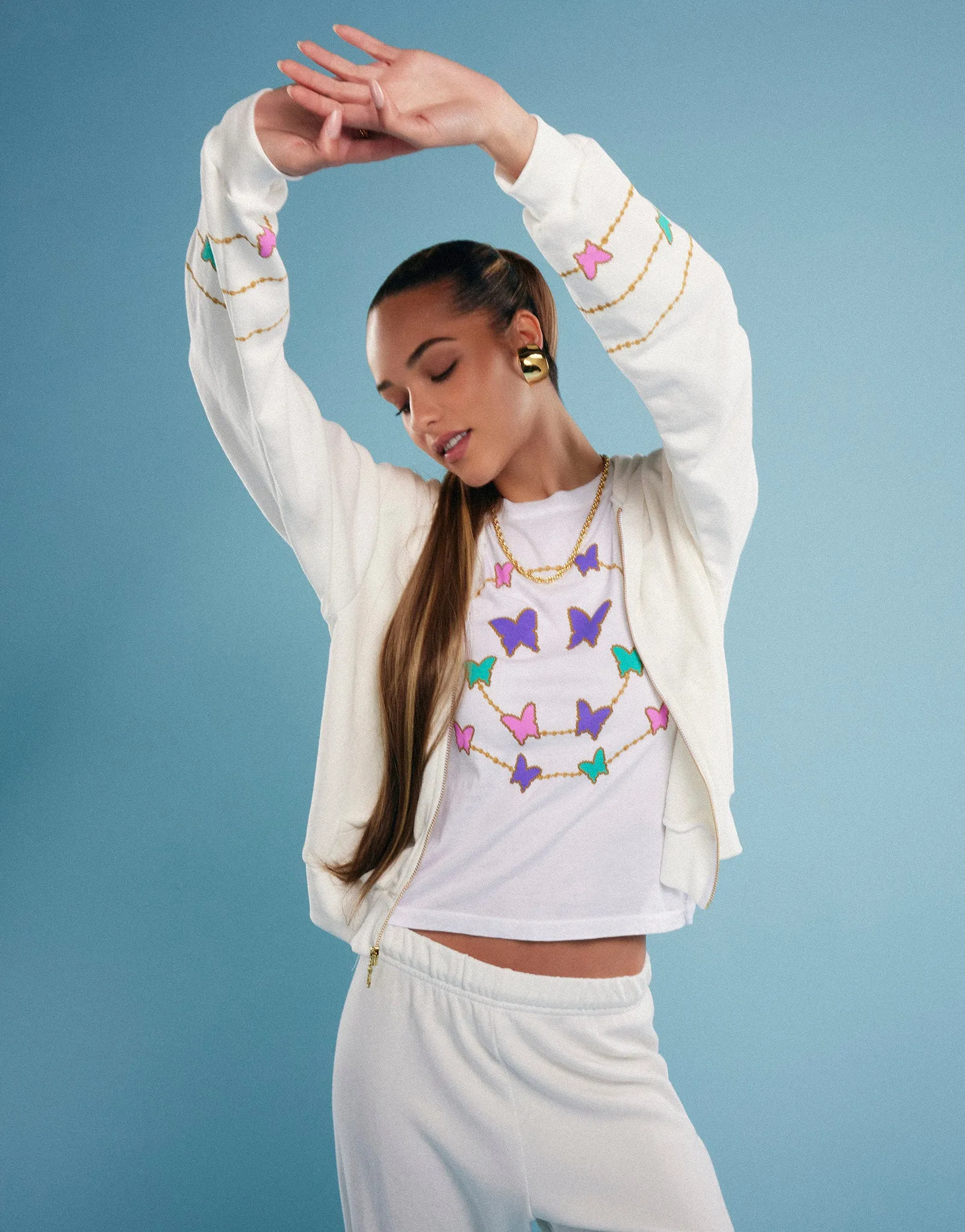 Lachelle Butterfly Charm Happyface Sports Wear Lounge