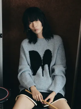 Stretch Flex Wool Blend Logo Crewneck Sweater