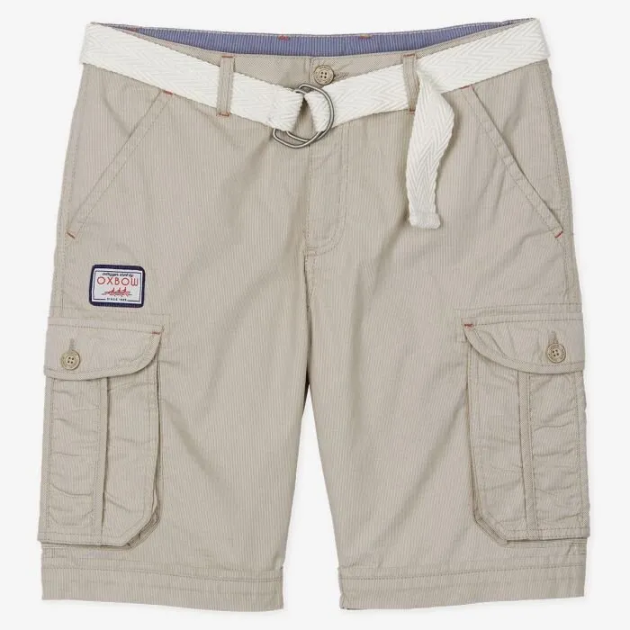 Everyday Ease OXBOW Mens Orpek Bermuda Cotton Cargo Shorts with Belt