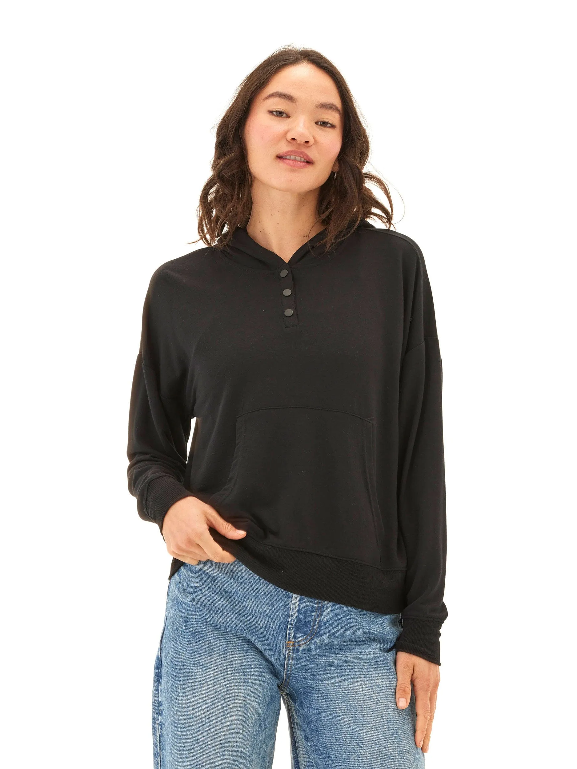 Shrink resistant Diyanna Modal Terry Henley Hoodie