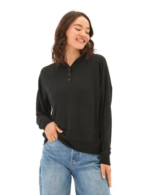 Diyanna Modal Terry Henley Hoodie Eco Friendly Recycled Material Weekend Style