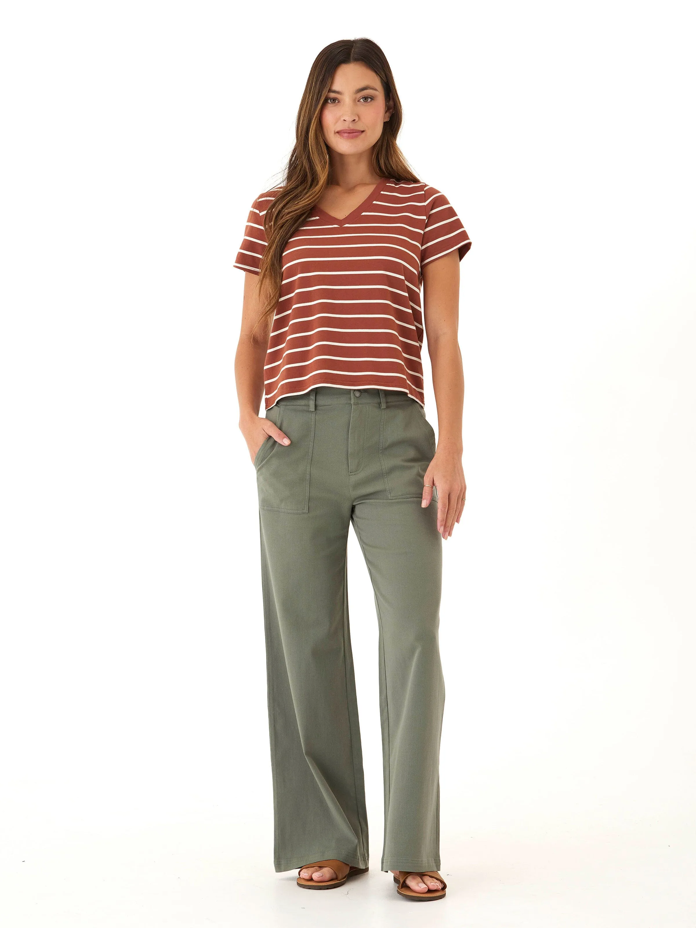 Body Contour Modern Comfort Pamela Stretch Twill Wide Leg Pant