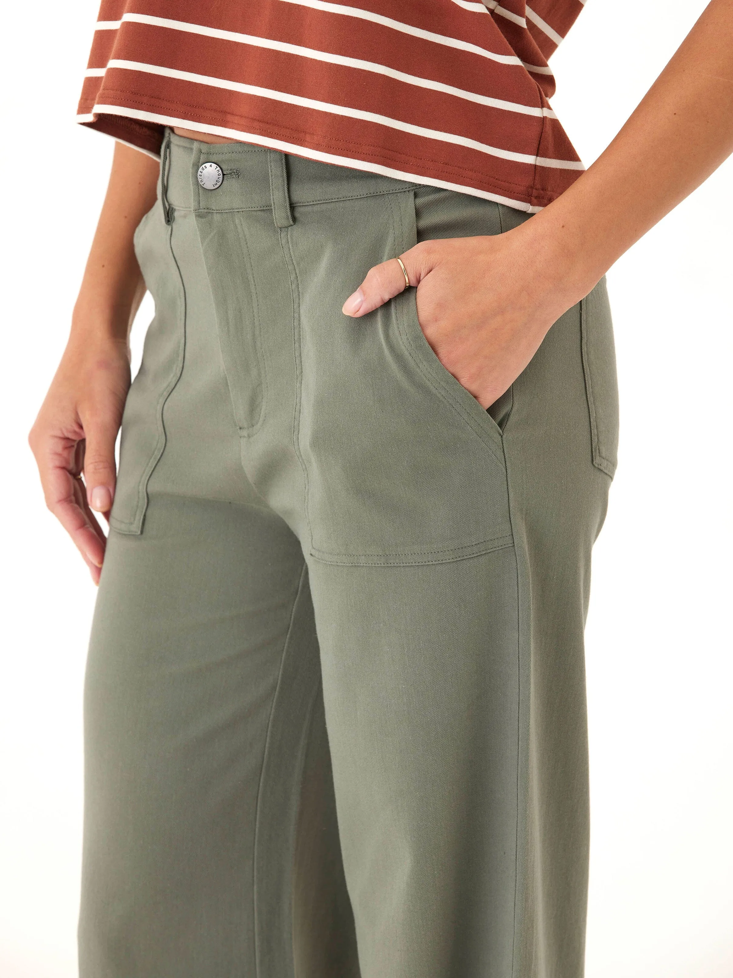 Casual Stretch Wear BreathableMaterial Pamela Stretch Twill Wide Leg Pant