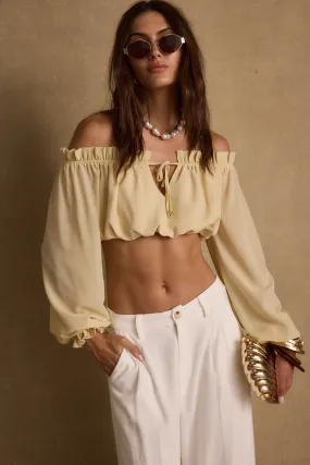 Gym - wear Panama Baby Yellow Chiffon Top