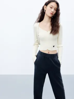 Fashion Ready Sport Fit Ribbed Cropped Knit Top