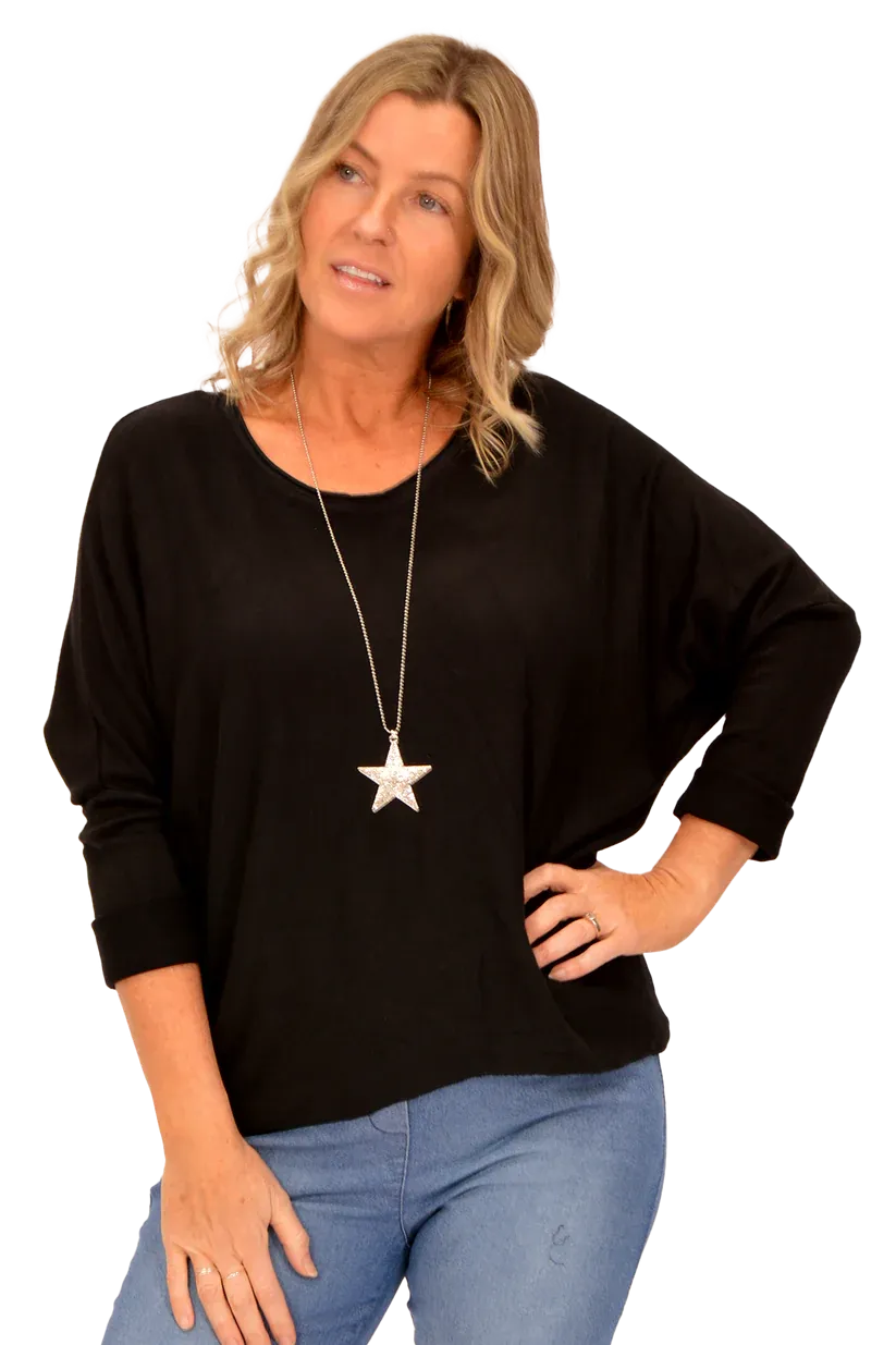 Boatneck Top Cozy Fit Wear elegant design