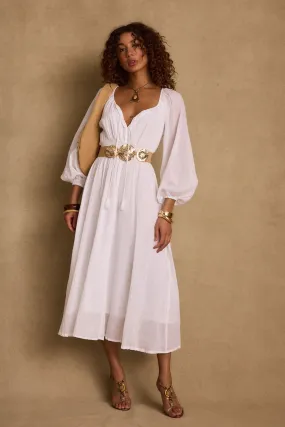 Danika White Linen Maxi Dress Bold Statement