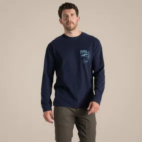 LowMaintenance Fabric Craghoppers Mens Limestone Organic  Long Sleeve T-Shirt