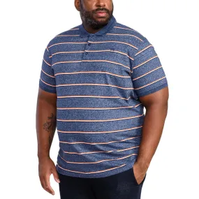 D555 Mens Humber Big & Tall Full Stripe Jersey Polo Shirt - Navy Simple Top