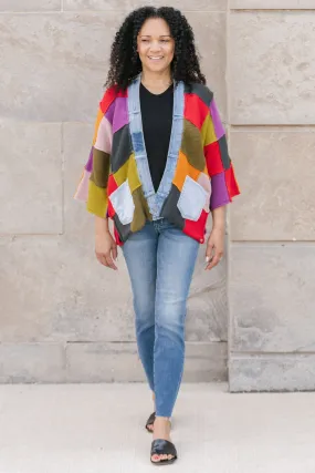 Ventilated Underarm Design Positano Cardigan Mixed O/S