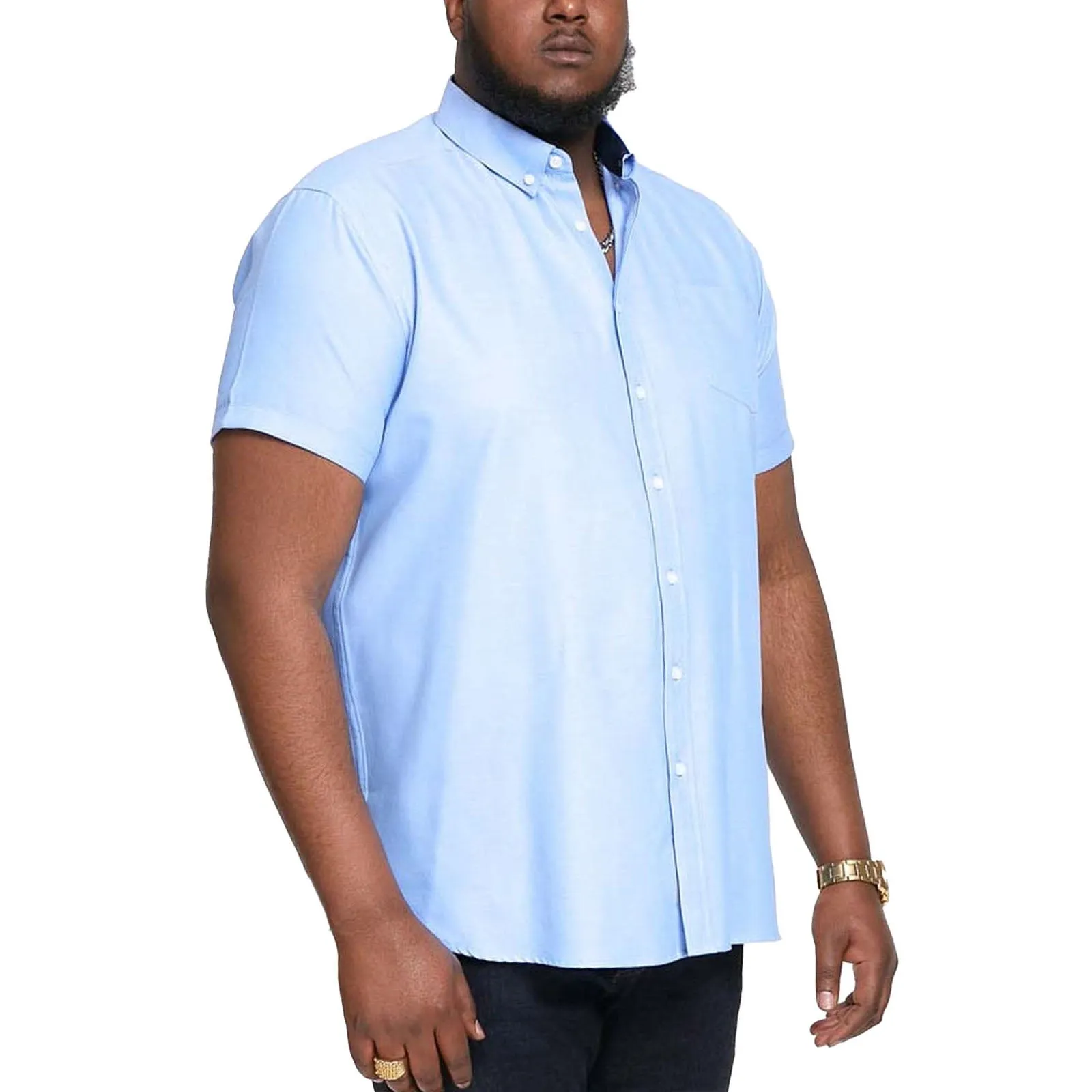 No Slip Shoulder Grip Workwear Style D555 Mens James Big Tall Kingsize Short Sleeve Oxford Shirt