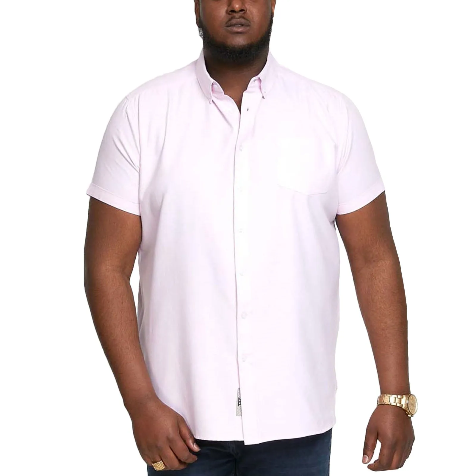 Shimmer Effect D555 Mens James Big Tall Kingsize Short Sleeve Oxford Shirt