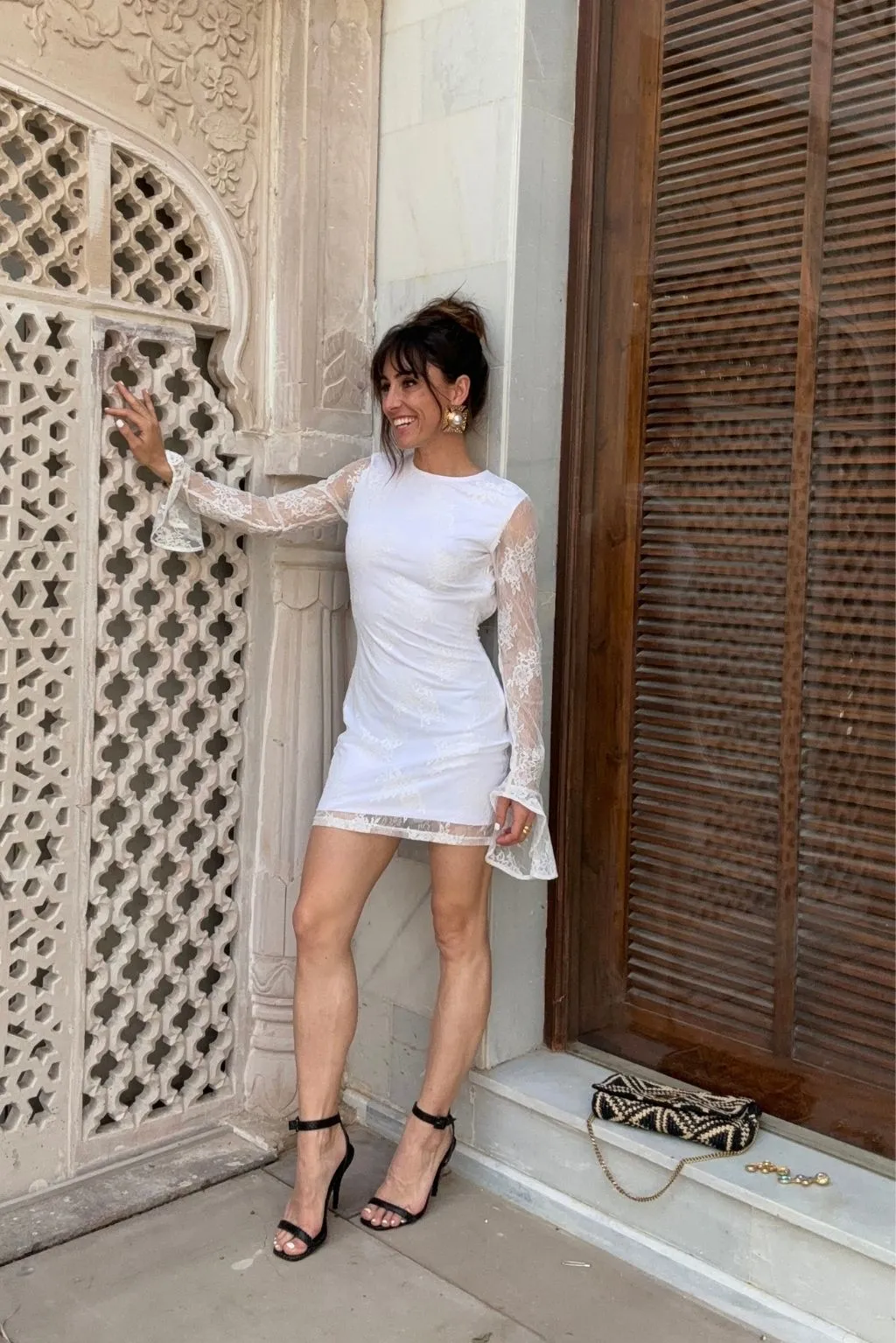 Primrose Long Sleeve Lace Mini Dress Cotton Skin