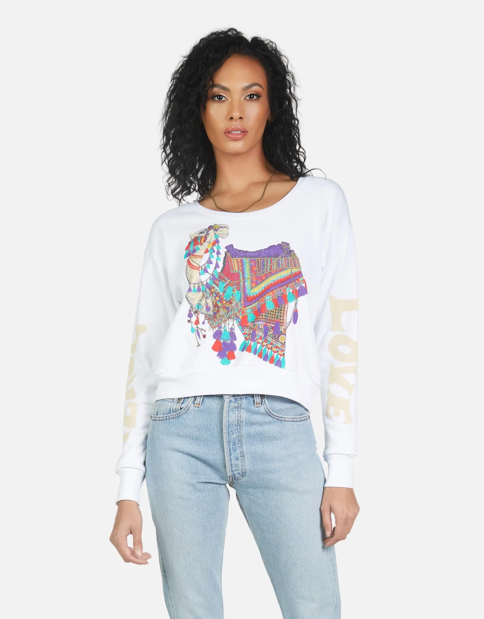 weekend Elastic Farrah Peace Love Camel