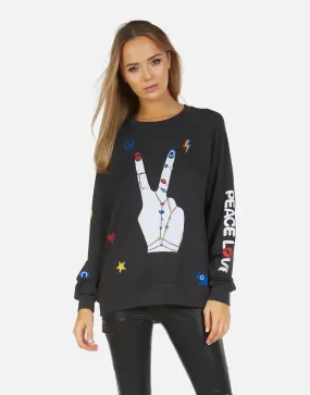 Fashionable ribbed Noleta Peace Hand Elements