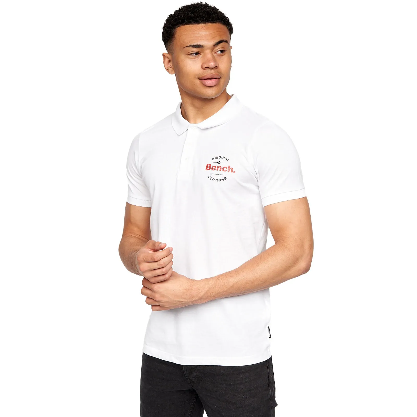 Logo Detail Bench Mens Cometer Short Sleeve Slim Fit Polo Shirt