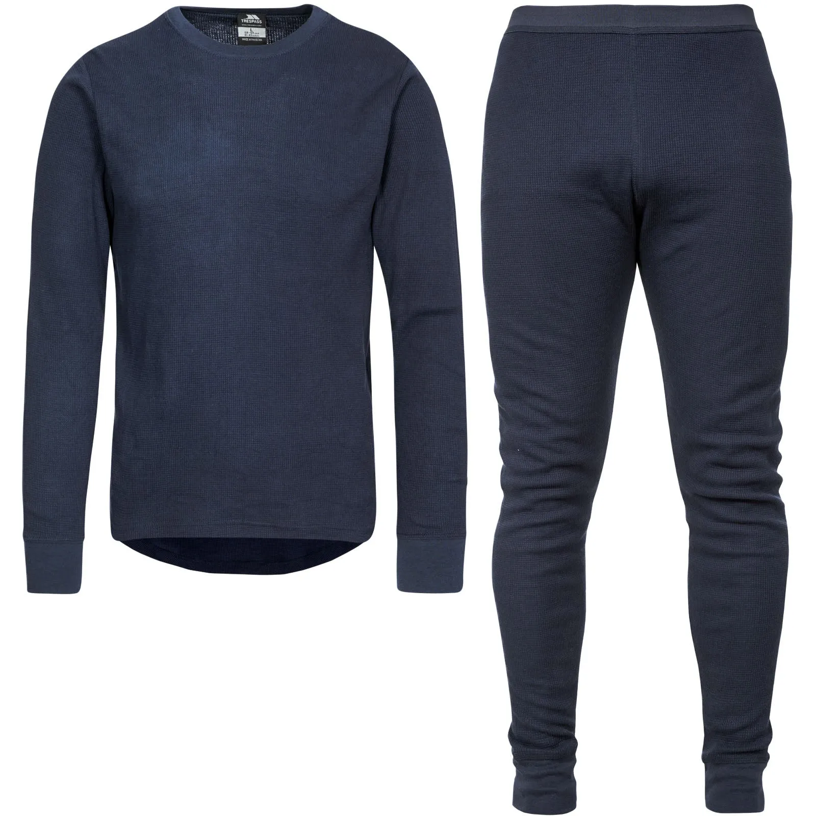 City Wear Trespass Adults Mystery Super Soft Top Bottoms Baselayer Set - Navy