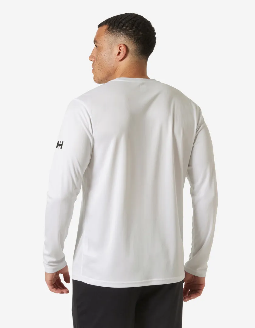 HH TECH CREW LS 2.0, White Yarn Dye Stripe