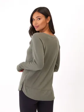 Oversized Silhouette Light Look Leelu Feather Fleece Raglan Pullover