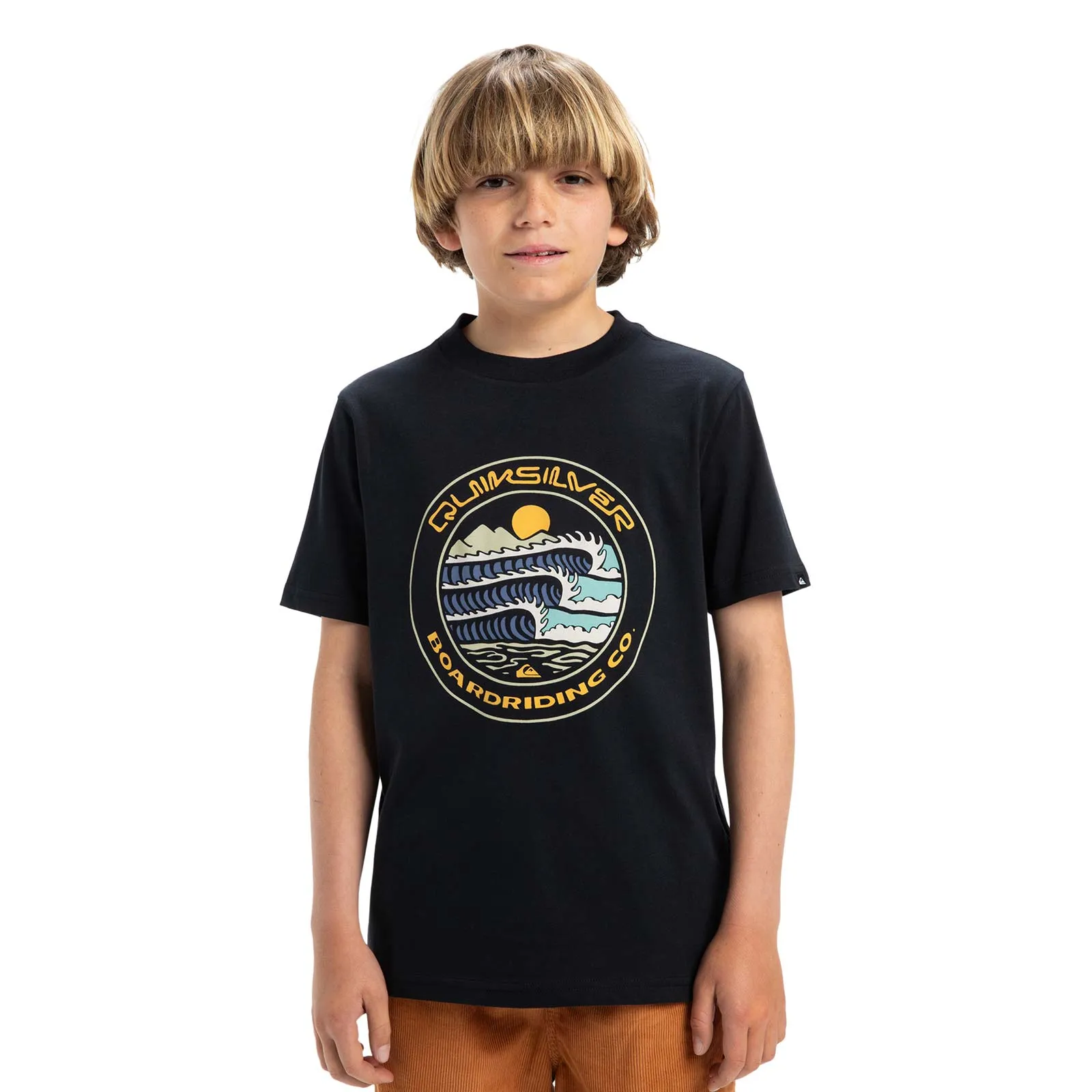 Ventilation Panel Shape Retention Fabric Quiksilver Kids Evo Three Seas Short Sleeve T-Shirt