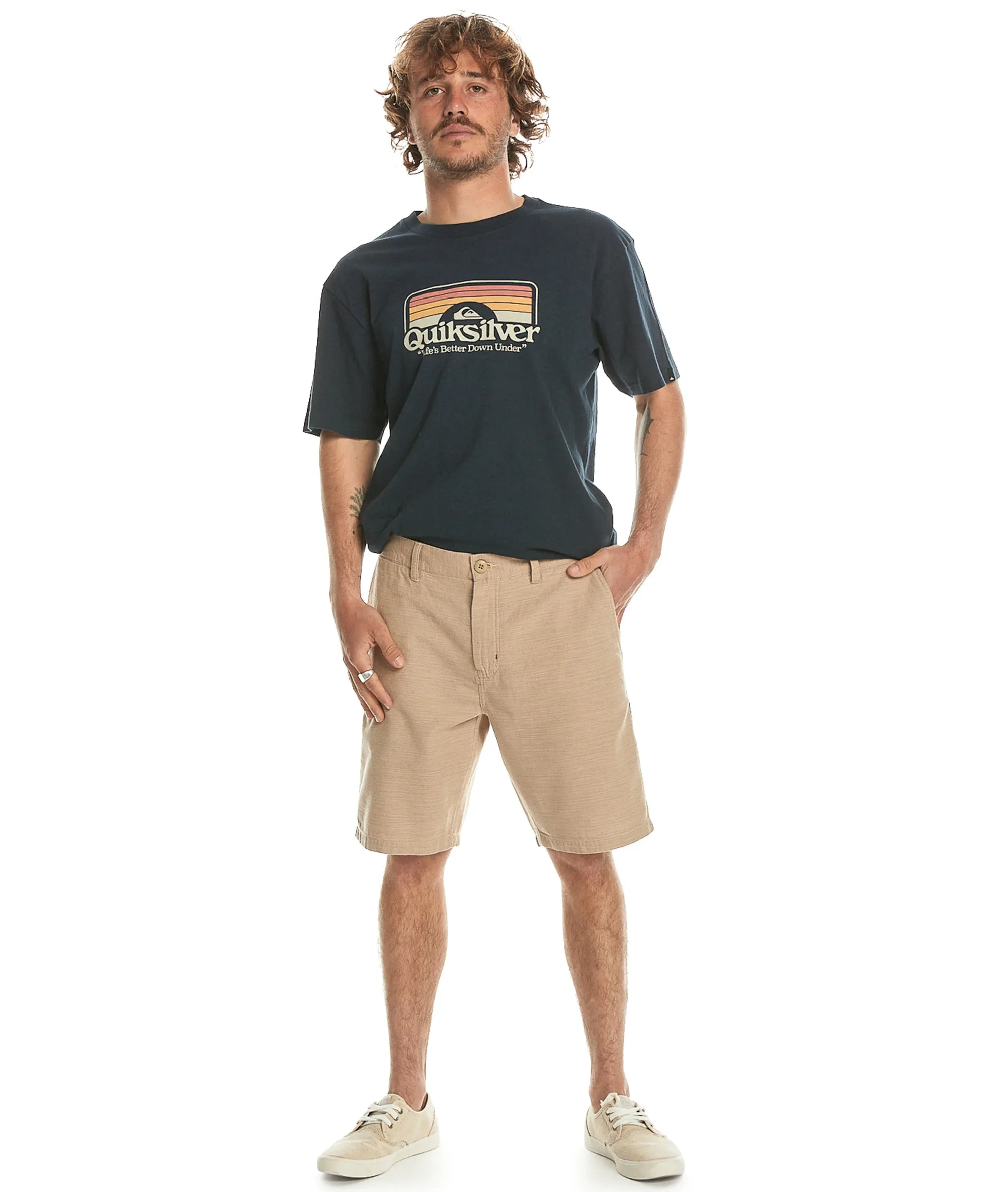 Quiksilver Mens Davis Cotton Chino Walkshorts Odor-resistant Light Stretch