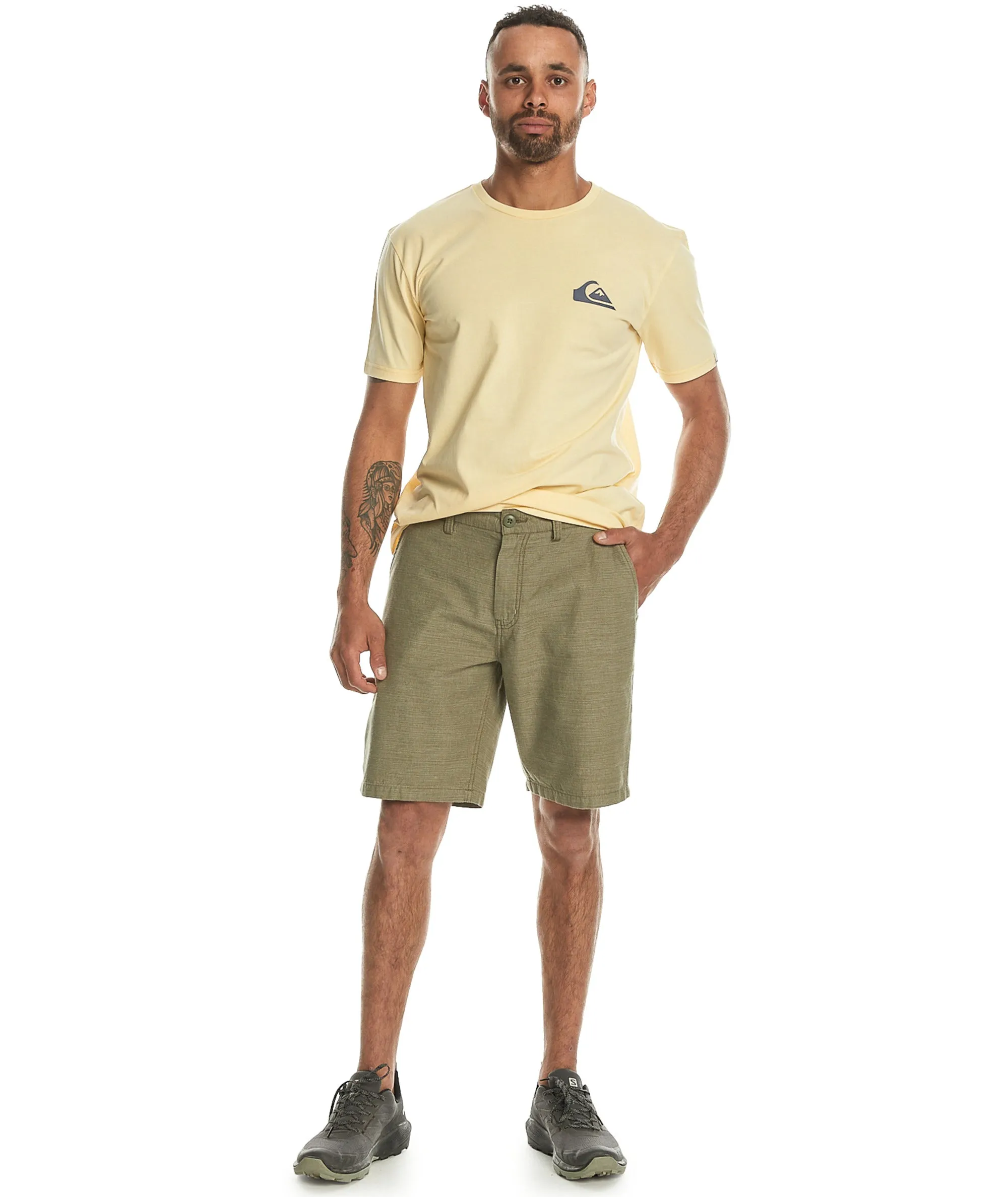 Quiksilver Mens Davis Cotton Chino Walkshorts Cargo Pockets