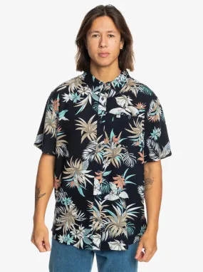 Quiksilver Mens Lemnas SS Short Sleeve Shirt Unique Design Tropical theme