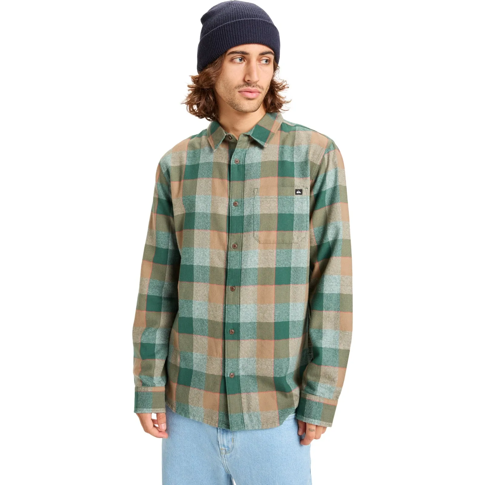 Comfortable Collar Quiksilver Mens Motherfly Plaid Long Sleeve Shirt