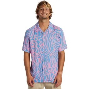 Quiksilver Mens Pool Part Short Sleeve Shirt Subtle pattern
