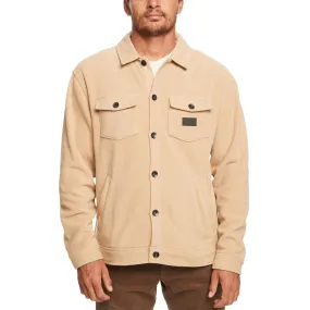 Quiksilver Mens Sherpa Fleece Button Front Overshirt Jacket - Plage Plaid Design Eco-Friendly Choice