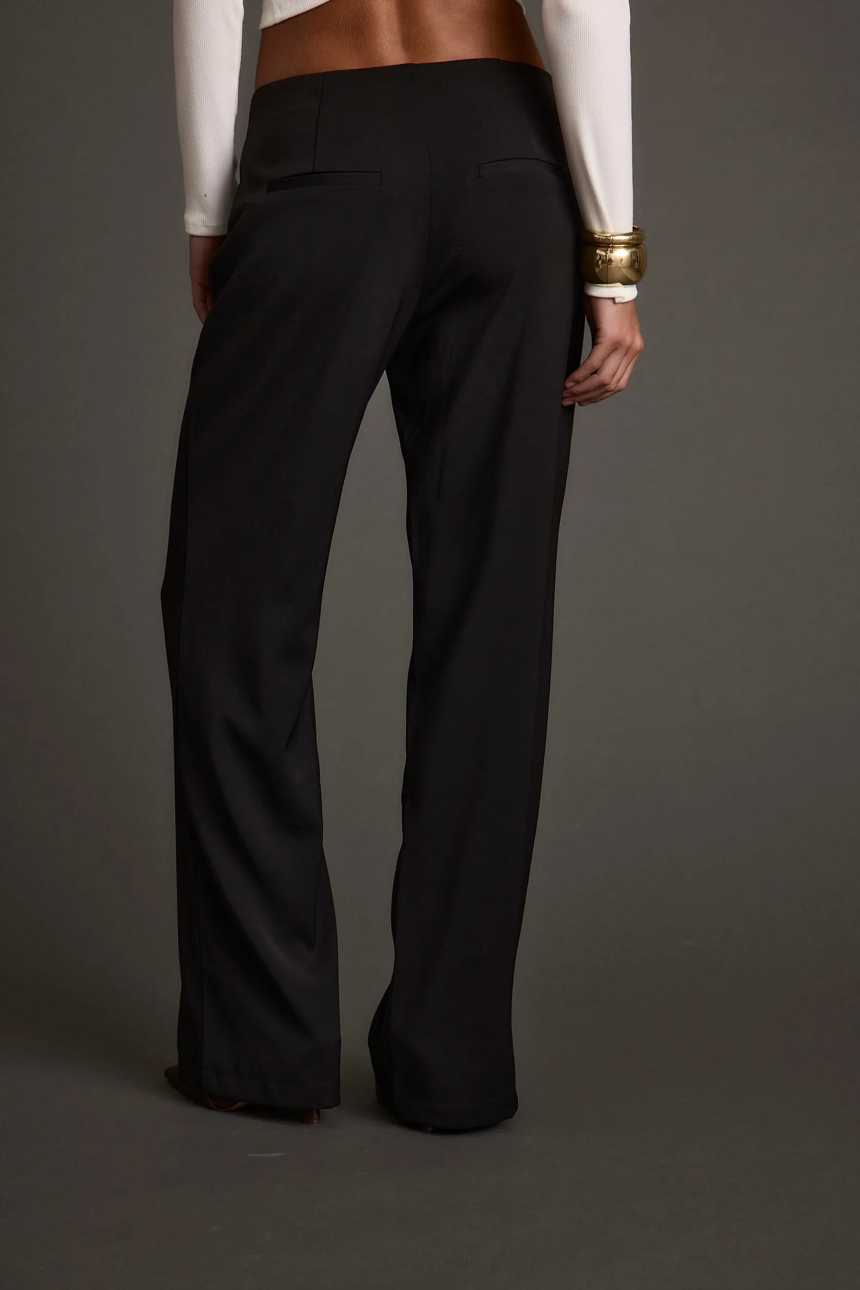 Chic Wear Pull-on style Quincy Black Low Rise Trousers