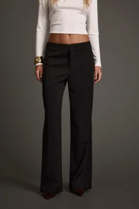 Quincy Black Low Rise Trousers Minimal Fit Slim wear