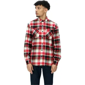 Regatta Mens Thamos Long Sleeve Checkered Brushed Shirt Shimmer Effect
