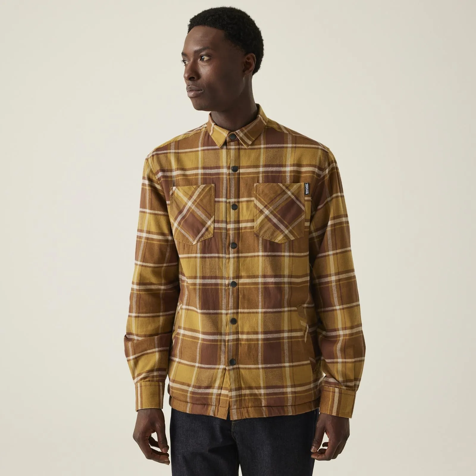 Regatta Mens Thamos Long Sleeve Checkered Brushed Shirt Comfort First Fit Unisex Choice