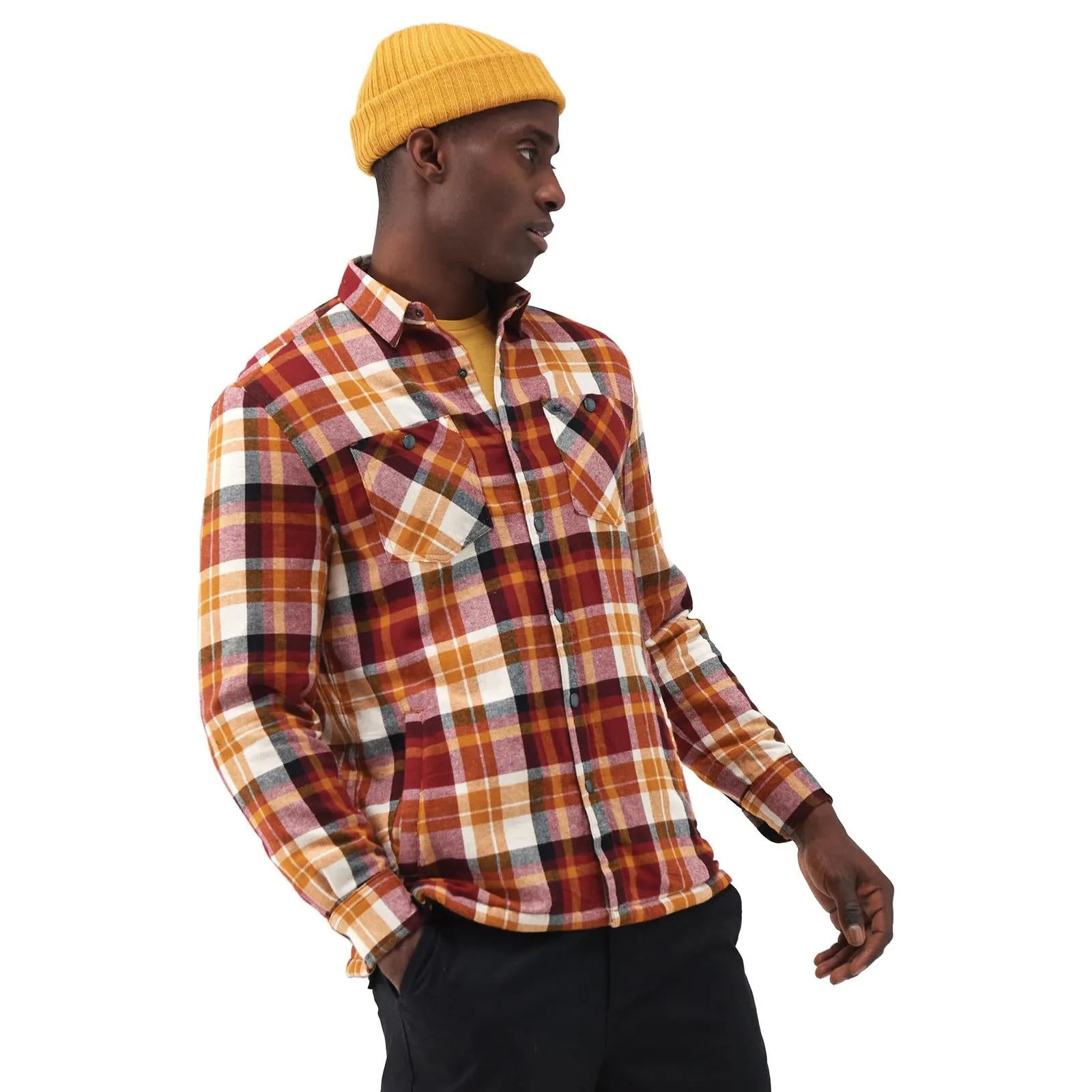 Regatta Mens Thamos Long Sleeve Checkered Brushed Shirt Corporate Retreat