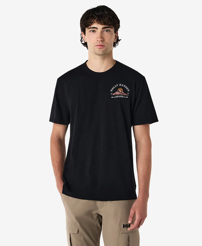 Thermal Regulation Fabric Layered Panel Design RANGELAND T-SHIRT, Black