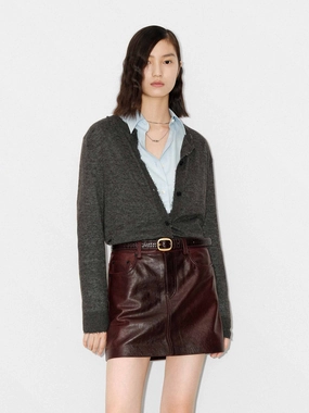 GarmentDyed Finish Butter Soft Yarn Raw Trim Knit Cardigan