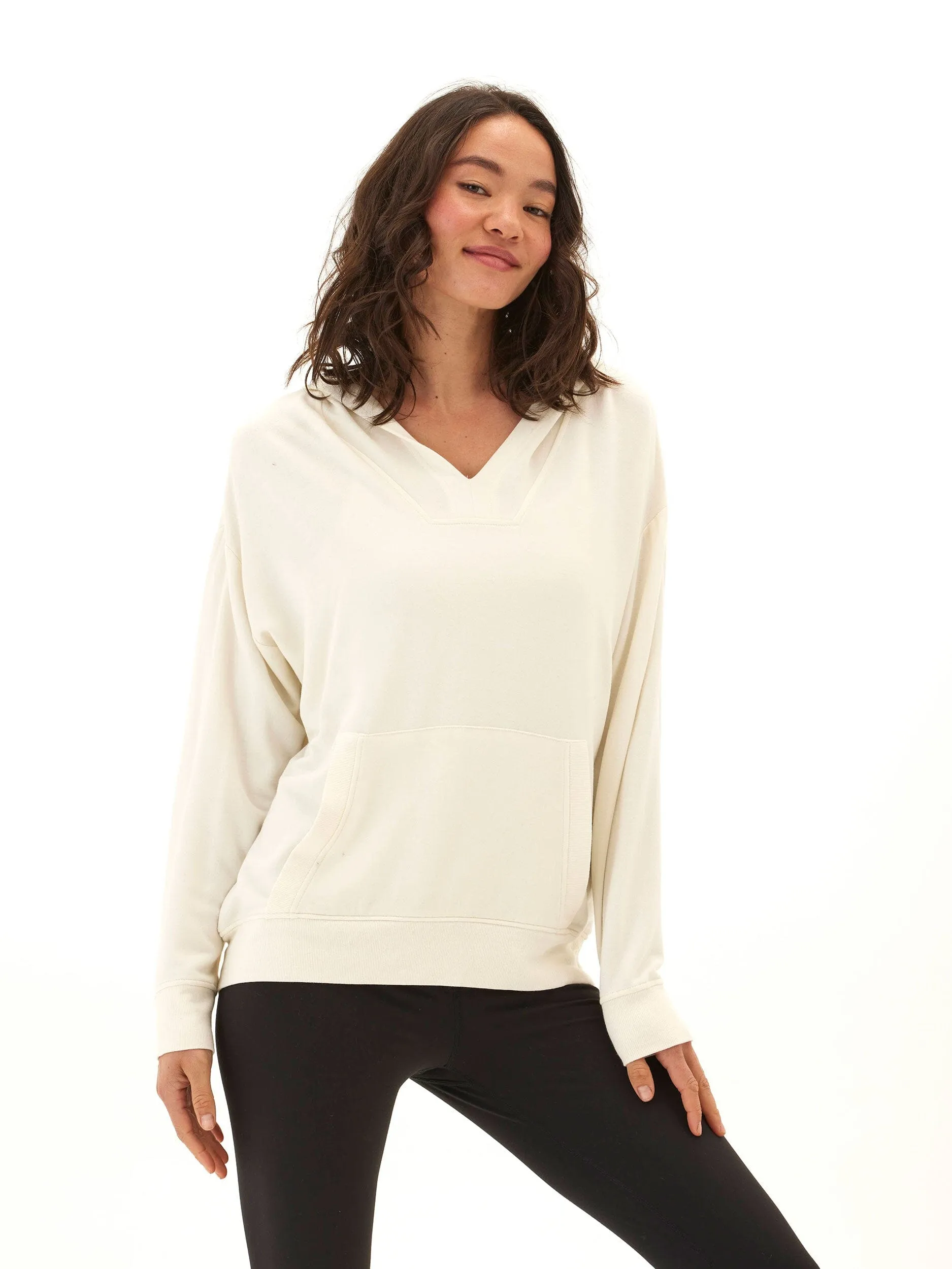 Eco Friendly Material Autumn Layers Raya Feather Fleece Pullover Hoodie