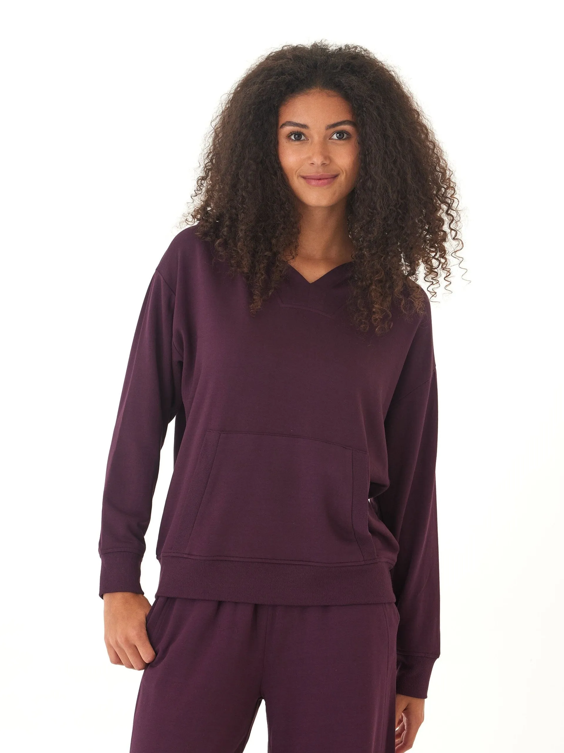 Multi Pocket BreathableLining Raya Feather Fleece Pullover Hoodie