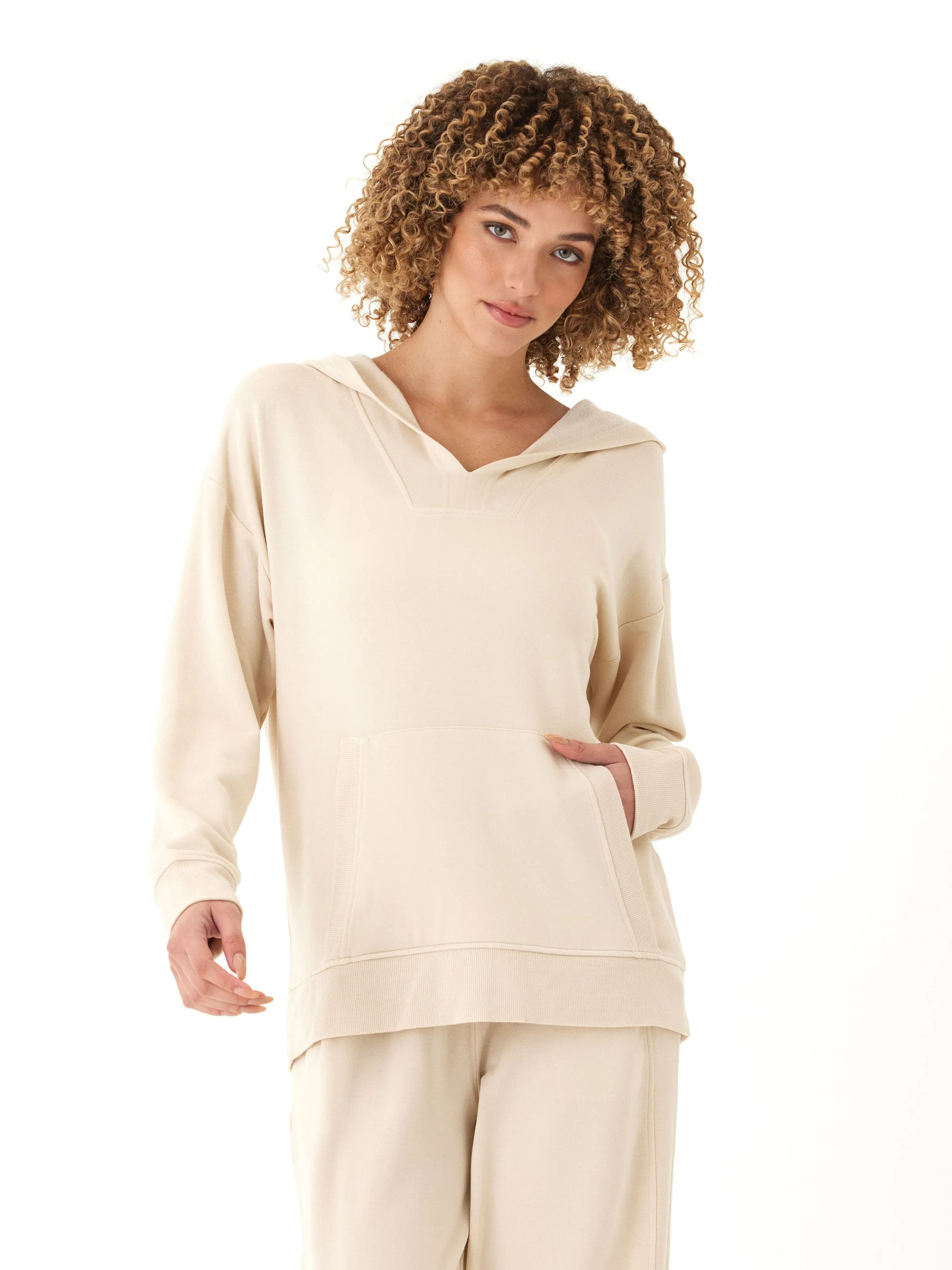 Raya Feather Fleece Pullover Hoodie Statement Outerwear