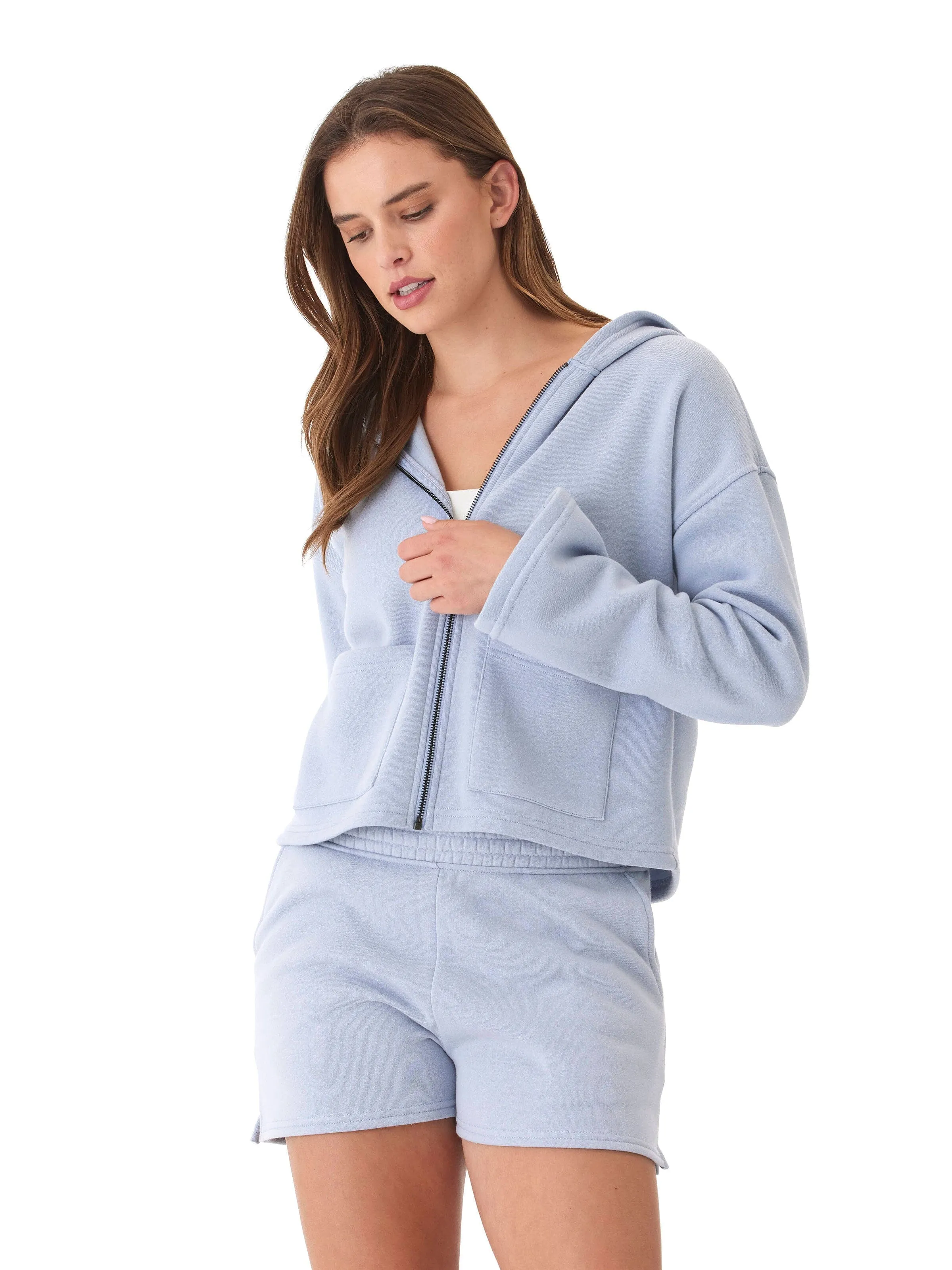 Durable Coating TearResistant Reinforcements Raychelle Triblend Fleece Pocket Hoodie