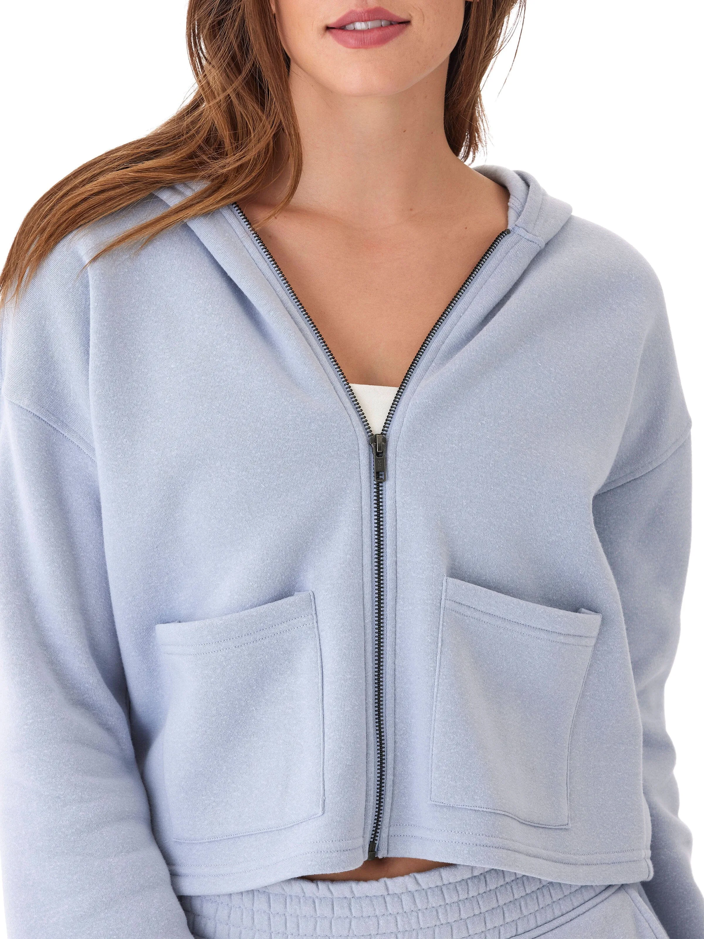 Raychelle Triblend Fleece Pocket Hoodie Soft Weather Wear