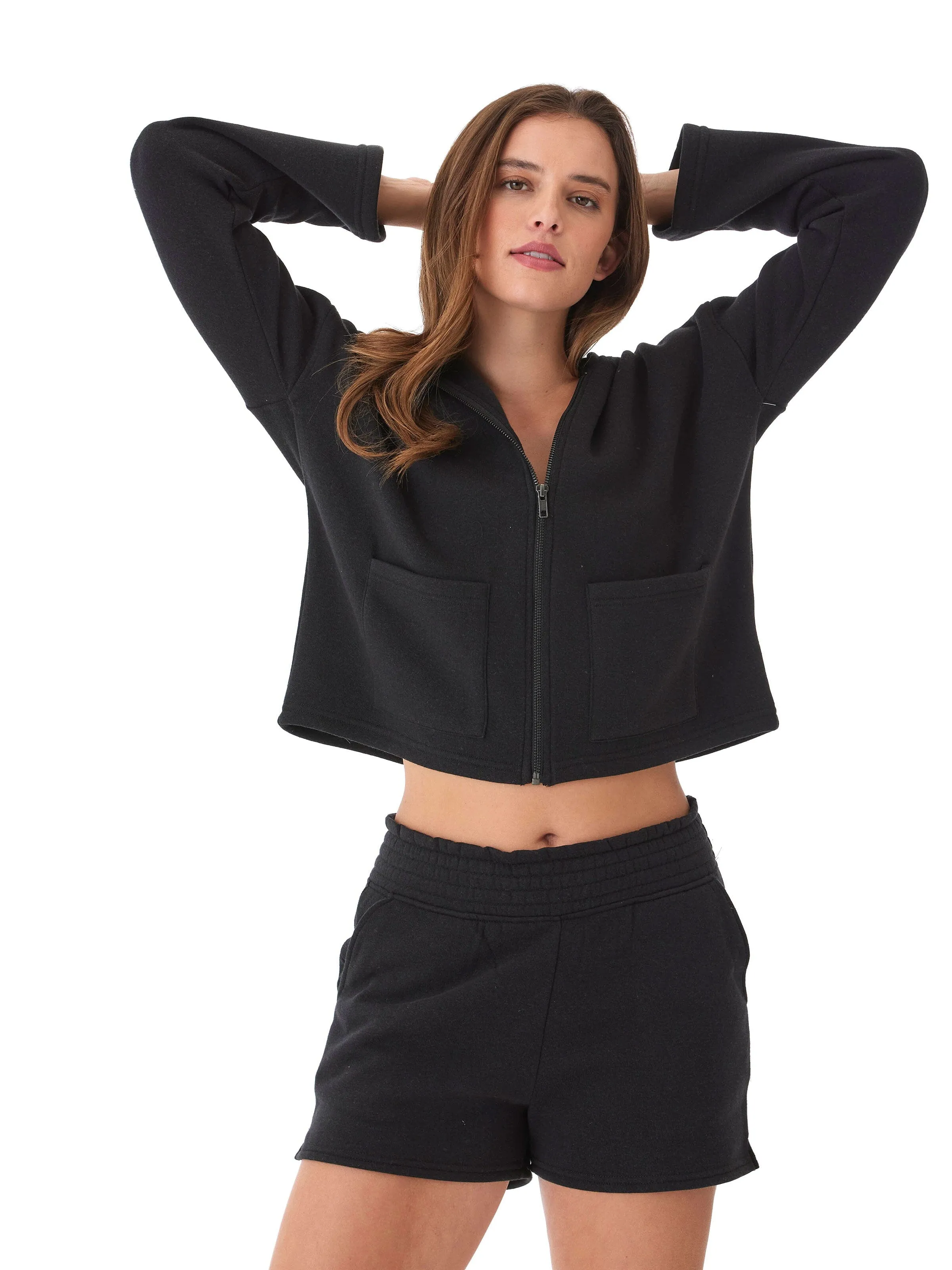 Raychelle Triblend Fleece Pocket Hoodie Tear Resistant Fabric Blends